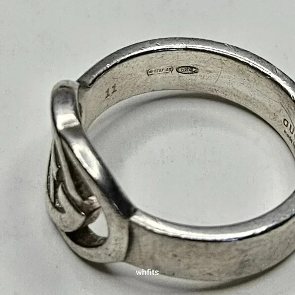Gucci Interlocking G Logo 925 Sterling Silver Ring - Picture 2 of 7